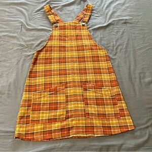Nobo plaid overall mini dress sz 3